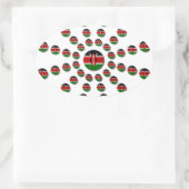 Kenia Vlag Radiaal Patroon: Patriottische Kunst & Ovale Sticker (Tas)