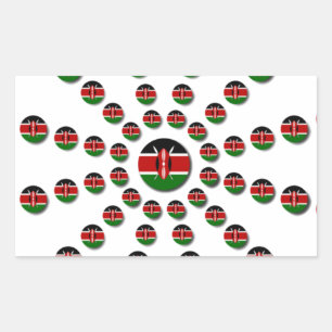 Kenia Vlag Radiaal Patroon: Patriottische Kunst & Rechthoekige Sticker