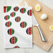 Kenia Vlag Radiaal Patroon: Patriottische Kunst &  Theedoek (Quarter Fold)