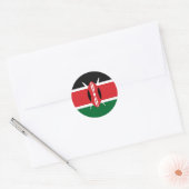Kenia vlag ronde sticker (Envelop)