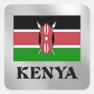 Kenia vlag vierkante sticker