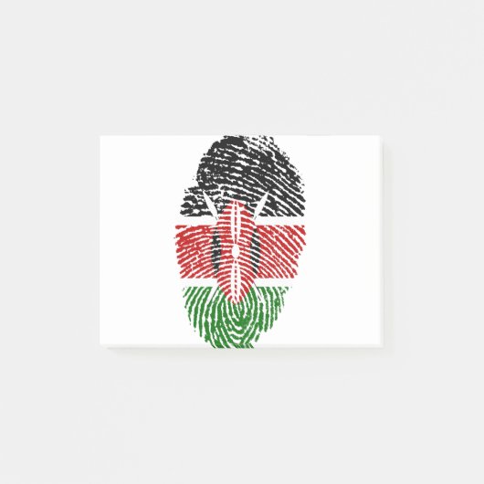 Kenia Vlag Vingerprint Land Pride Identity Post-it® Notes (Voorkant)