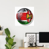 Kenia vlag voetbal voetballers cadeaus poster (Thuiskantoor)