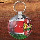 Kenia vlag voetbal voetballers cadeaus sleutelhanger (Voorkant)