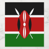 Kenia vlag wijn etiket (Enkel label)