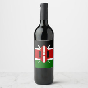 Kenia vlag wijn etiket