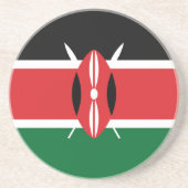 Kenia vlag zandsteen onderzetter (Voorkant)