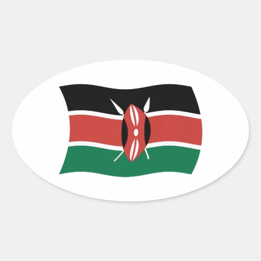 Kenia Vlagsticker Ovale Sticker (Voorkant)