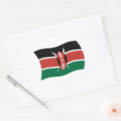 Kenia Vlagsticker Ovale Sticker (Envelop)
