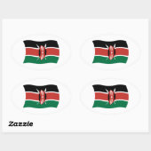 Kenia Vlagsticker Ovale Sticker (Vel)