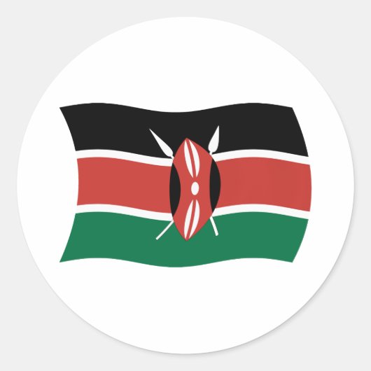 Kenia Vlagsticker Ronde Sticker (Voorkant)