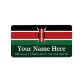 Kenia Vlakke Vlag Etiket (Voorkant)