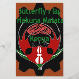 Kenia Vlinder Vlag Kunst – Hakuna Matata Patriotti Briefpapier