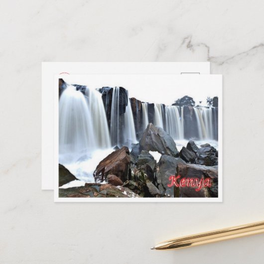 Kenia - Waterval - Briefkaart (Voorkant / Achterkant in situ)