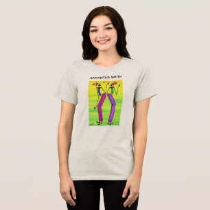 Kenia Waterverf African Art Joy dansende meisjes Tri-Blend Shirt