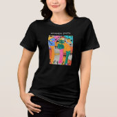 Kenia Waterverf African Art Vibrant Joy Dance Tri-Blend Shirt (Voorkant)
