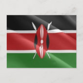 Kenia - Waving Flag - Briefkaart (Voorkant)