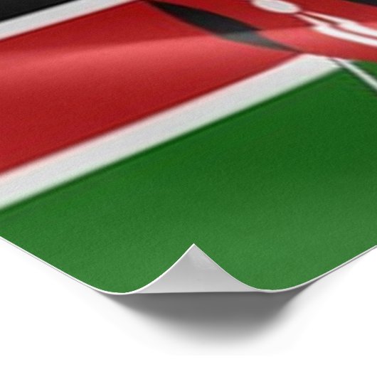 Kenia - Waving Flag - Poster (Hoek)