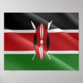 Kenia - Waving Flag - Poster (Voorkant)