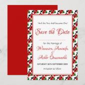 KENIA Wedding Christelijke Custom Celebration RED Save The Date (Voorkant / Achterkant)