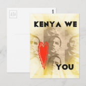 Kenia Wij houden van je Mooi Perspectief Art Desig Briefkaart (Voorkant / Achterkant)