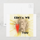 Kenia Wij houden van je Mooi Perspectief Art Desig Briefkaart (Voorkant / Achterkant)