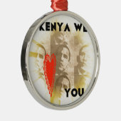 Kenia Wij houden van je Mooi Perspectief Art Desig Metalen Ornament (Rechts)