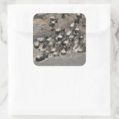Kenia Wildebeest Vierkante Sticker (Tas)