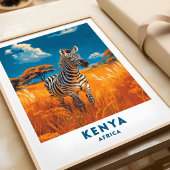 Kenia Zebra Safari Reisposter Kunst Poster