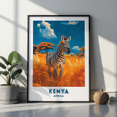 Kenia Zebra Safari Reisposter Kunst Poster