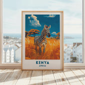 Kenia Zebra Safari Reisposter Kunst Poster