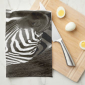 Kenia. Zwart en wit van zebra en vlakte. Theedoek (Quarter Fold)
