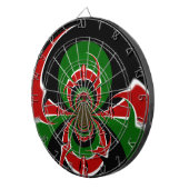 Kenia Zwart rood groen nationale vlag kleuren ontw Dartbord (Voorkant Rechts)