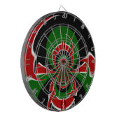 Kenia Zwart rood groen nationale vlag kleuren ontw Dartbord (Voorkant Links)