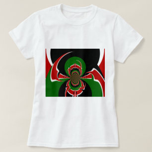 Kenia Zwart rood groen nationale vlag kleuren ontw T-shirt
