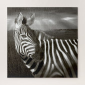 Kenia. Zwart-wit van zebra en glad. Legpuzzel (Verticaal)