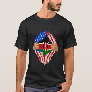 Keniaans bloed in mij Keniaanse vlag T-shirt
