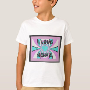 Keniaans Hart Kunst: Ik hou van Kenia Paars Cyaan  T-shirt