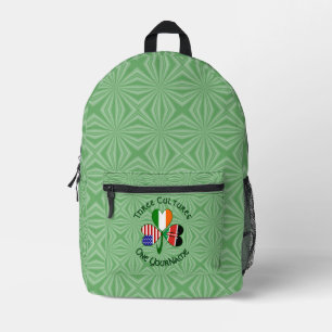 Keniaans Iers VS Vlaggen Shamrock gepersonaliseerd Bedrukte Rugzak