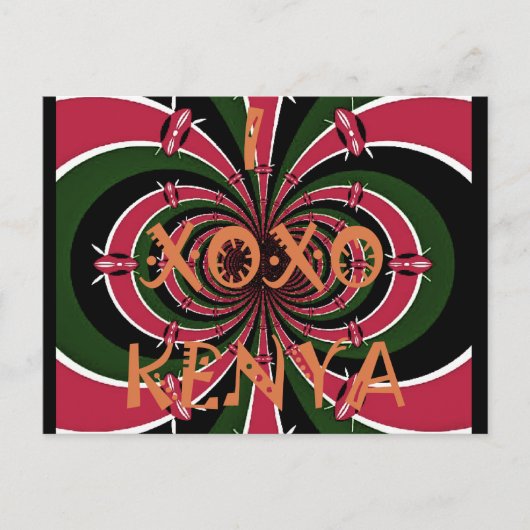 Keniaans reiscadeau – Knuffels & Kusjes Design Briefkaart (Voorkant)