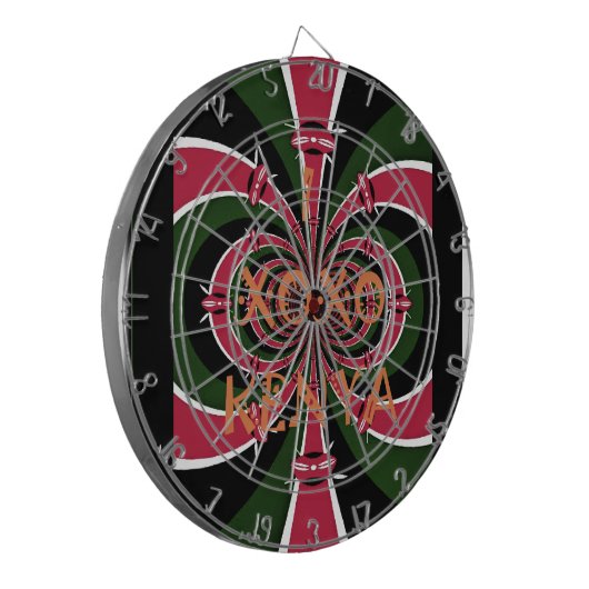 Keniaans reiscadeau – Knuffels & Kusjes Design Dartbord (Voorkant Links)