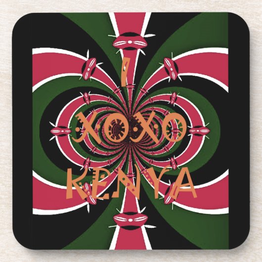 Keniaans reiscadeau – Knuffels & Kusjes Design Drankjes Onderzetter (Voorkant)