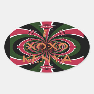 Keniaans reiscadeau – Knuffels & Kusjes Design Ovale Sticker