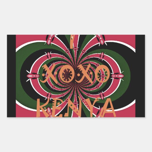 Keniaans reiscadeau – Knuffels & Kusjes Design Rechthoekige Sticker (Voorkant)