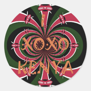 Keniaans reiscadeau – Knuffels & Kusjes Design Ronde Sticker