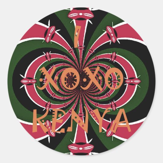 Keniaans reiscadeau – Knuffels & Kusjes Design Ronde Sticker (Voorkant)