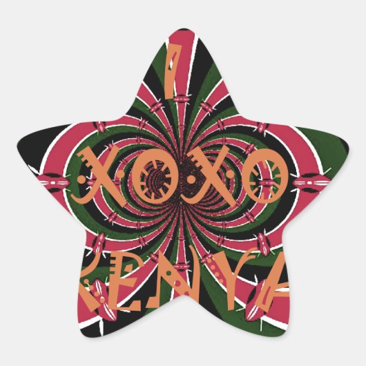 Keniaans reiscadeau – Knuffels & Kusjes Design Ster Sticker (Voorkant)