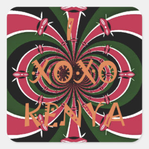 Keniaans reiscadeau – Knuffels & Kusjes Design Vierkante Sticker