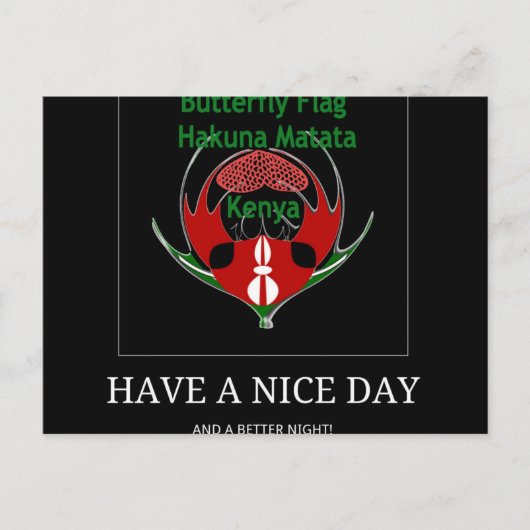 Keniaans schild: vlindervlag. briefkaart (Voorkant)