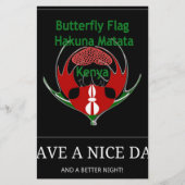 Keniaans schild: vlindervlag. briefpapier (Voorkant)